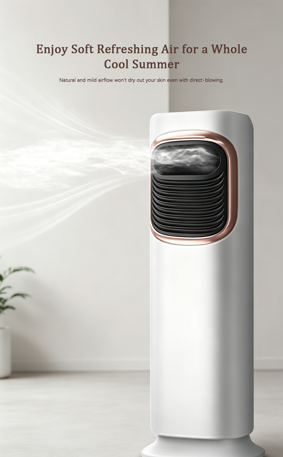 5-in-1 Tower Air Cooler & Heater, Multi-Functional Portable Fan with Humidifier, Air Purifier & UV Sanitization image 2