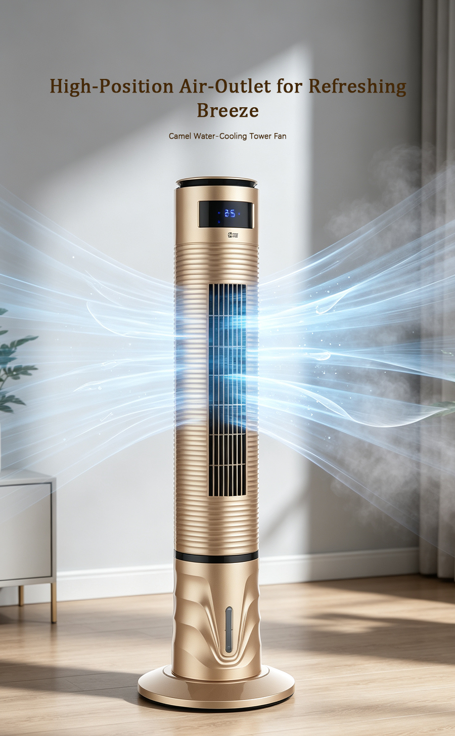 Cooled Bladeless Tower Fan, 3-in-1 Evaporative Air Cooler image 2