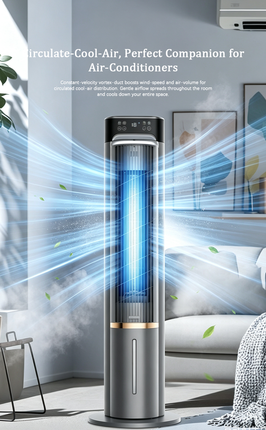 Evaporative Air Cooler Tower Fan, Negative Ions Cooling Air Conditioner Fan, Remote Control Vertical Cooling Fan image 2