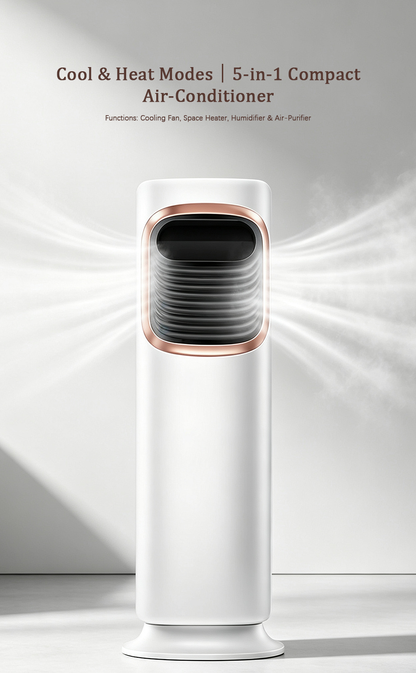 5-in-1 Tower Air Cooler & Heater, Multi-Functional Portable Fan with Humidifier, Air Purifier & UV Sanitization image 3