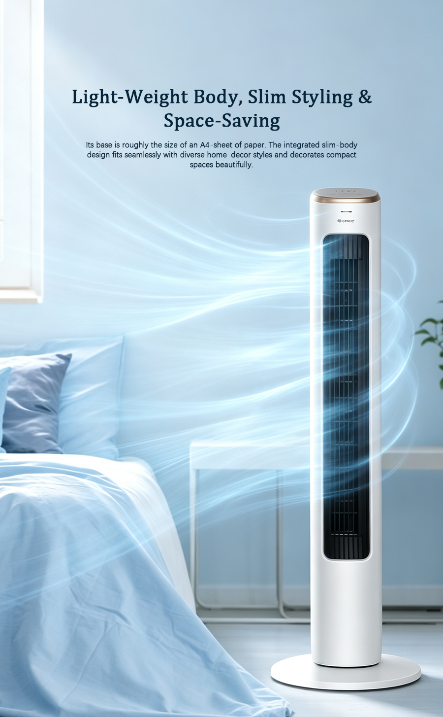Tower Fan FL-08X62Bg, Wide Angle Soft Wind Quiet Tower Fan image 3