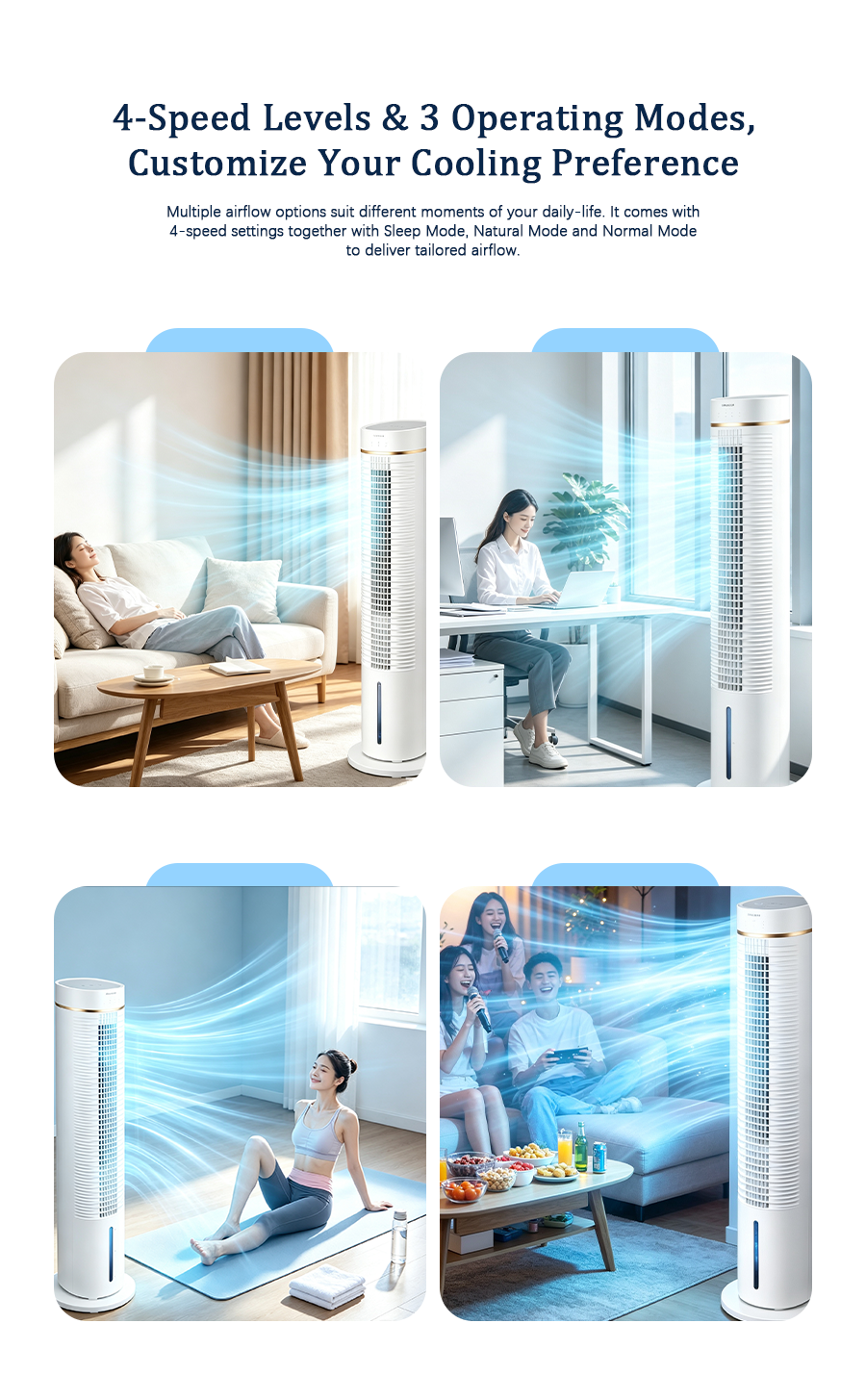 Tower Evaporative Air Cooler KS-0605Dg, Portable Water Cooling Fan for Home image 3
