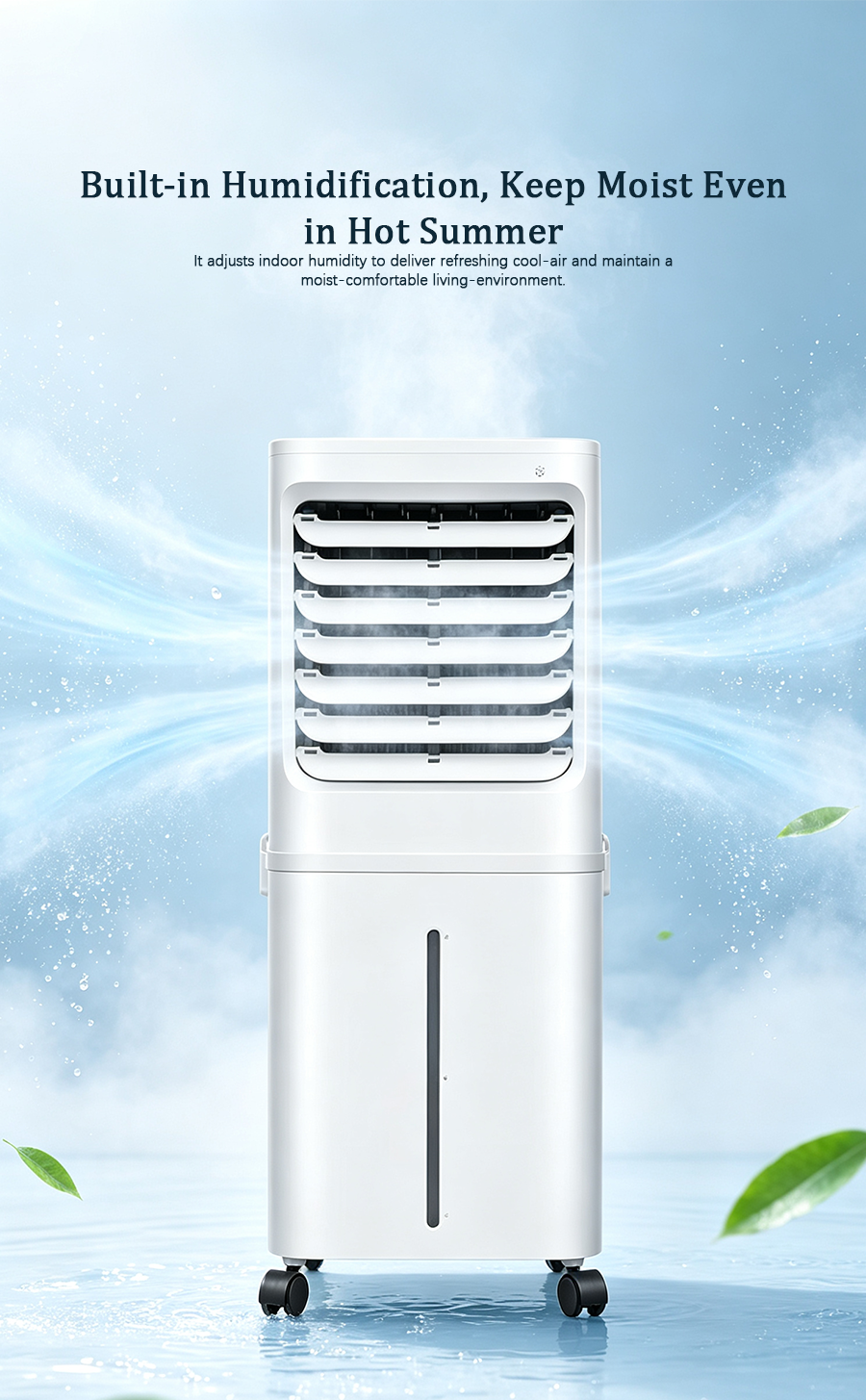 Portable Evaporative Air Cooler, Energy Saving Water Cooling Fan with Humidification for Home image 3