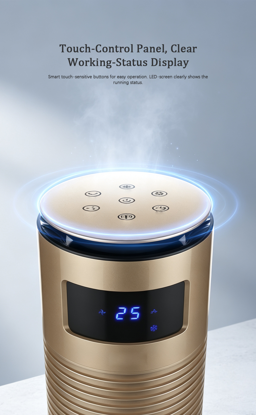 Cooled Bladeless Tower Fan, 3-in-1 Evaporative Air Cooler image 4