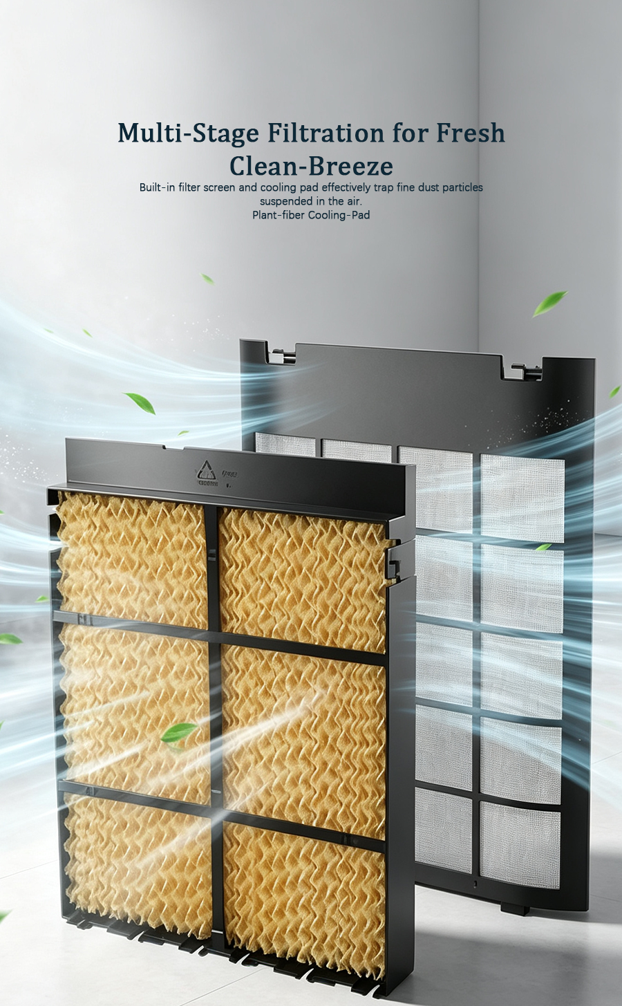 Portable Evaporative Air Cooler, Energy Saving Water Cooling Fan with Humidification for Home image 4