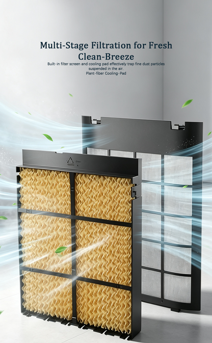 Portable Evaporative Air Cooler, Energy Saving Water Cooling Fan with Humidification for Home image 4