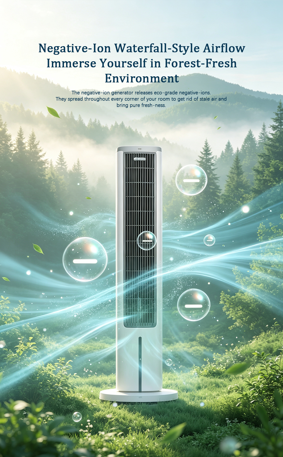 Tower Evaporative Air Cooler with Negative Ion KS-05X60Dg image 4