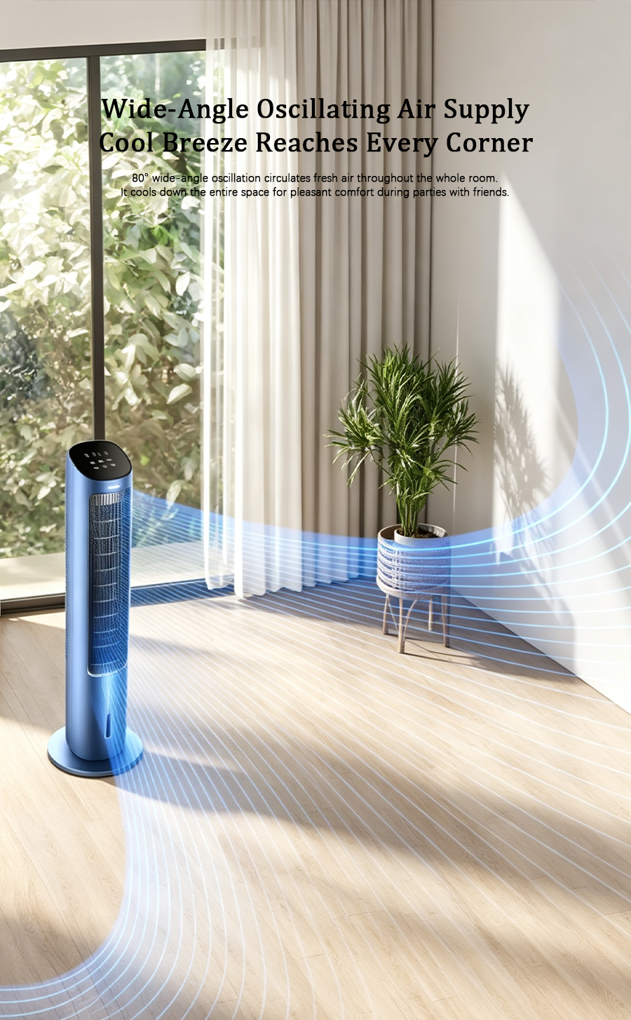 3-in-1 Negative Ion Evaporative Tower Cooler Fan | Remote Control Cooling Humidifier, Washable Air Cooler image 4