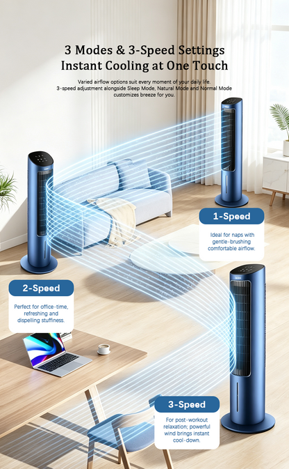 3-in-1 Negative Ion Evaporative Tower Cooler Fan | Remote Control Cooling Humidifier, Washable Air Cooler image 5