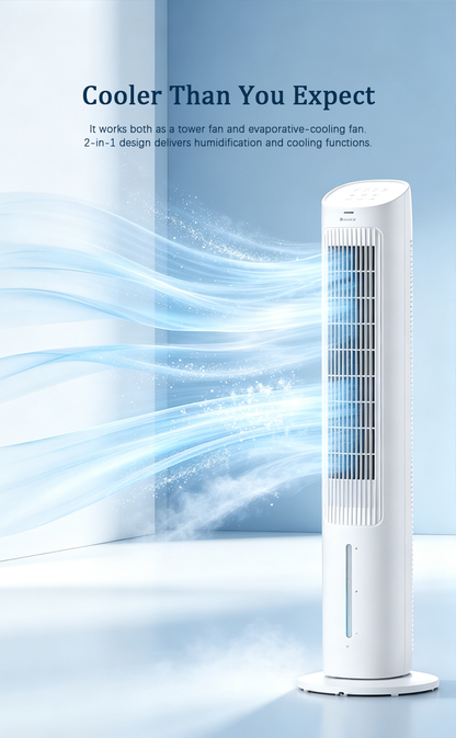Tower-Type Evaporative Air Cooling Fan, 4L Water Tank Quiet Tower Fan with Remote Control, Negative Ion Function image 5