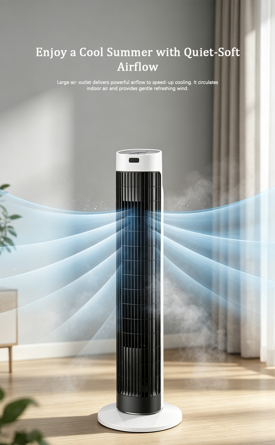 Cooled Bladeless Tower Fan, 3-in-1 Evaporative Air Cooler image 6