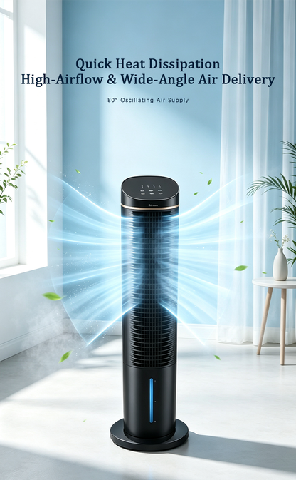 Tower Evaporative Air Cooler, Negative Ion Humidifying Cooling Tower Fan, Quiet Air Cooler with Remote Control image 7