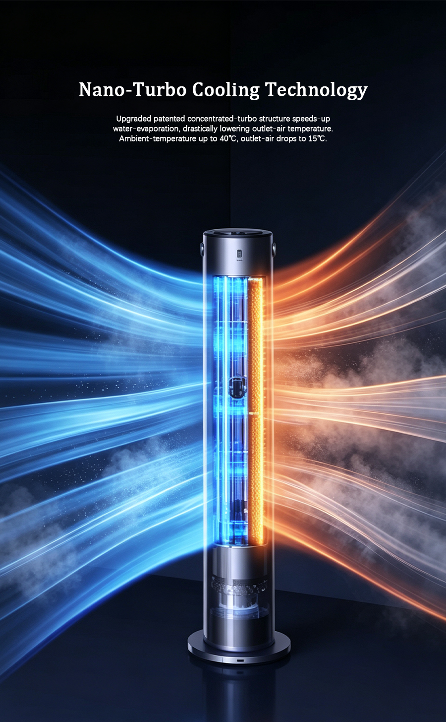Evaporative Air Cooler Tower Fan, Negative Ions Cooling Air Conditioner Fan, Remote Control Vertical Cooling Fan image 8