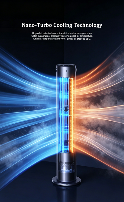 Evaporative Air Cooler Tower Fan, Negative Ions Cooling Air Conditioner Fan, Remote Control Vertical Cooling Fan image 8