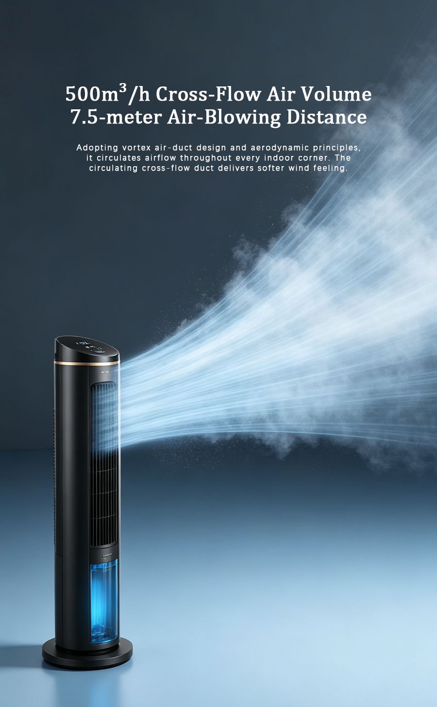 Tower Evaporative Air Cooler, Negative Ion Humidifying Cooling Tower Fan, Quiet Air Cooler with Remote Control image 8