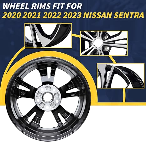 New 16" 16x6.5" Aluminum Alloy Wheel Rim Fits for Nissan Sentra 2020 2021 2022 2023 OEM Factory Wheel Replacement 403006LB9A Direct Fit, OE Stock Specs