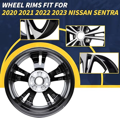 New 16" 16x6.5" Aluminum Alloy Wheel Rim Fits for Nissan Sentra 2020 2021 2022 2023 OEM Factory Wheel Replacement 403006LB9A Direct Fit, OE Stock Specs