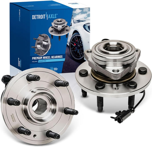 Detroit Axle - 4WD Front Wheel Bearing Hubs for 2007-2013 Chevy Silverado | 1500 Suburban Avalanche GMC Sierra Yukon XL 1500 Tahoe Cadillac Escalade ESV EXT Wheel Bearing and Hubs Assembly 2pc Set