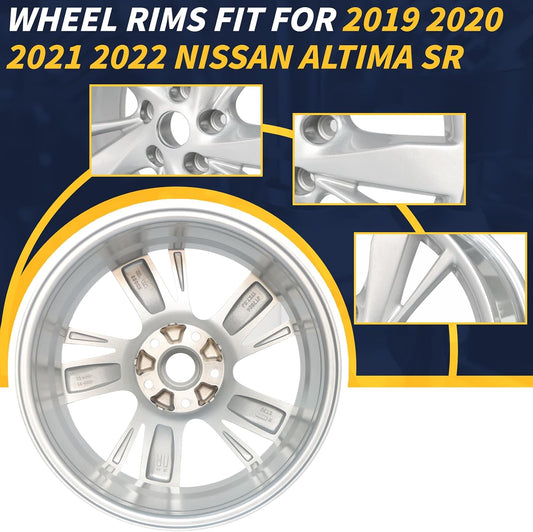 17x7.5" 17 Inch Silver Aluminum Alloy Wheel Rims Fit for Nissan Altima 2013 2014 2015 2016, ALY62593U20N, OE Stock Specs