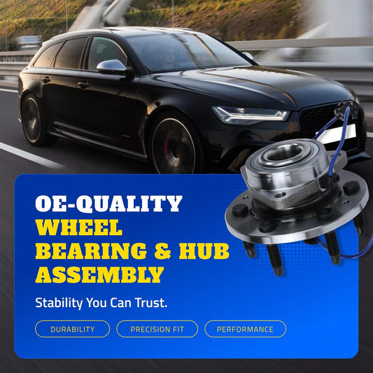 Front Wheel Bearing & Hub Assembly - Ram Classic Hub Replacement - Rust Resistant Studs - Quad Lip Seal Protection - Advanced Raceway Design