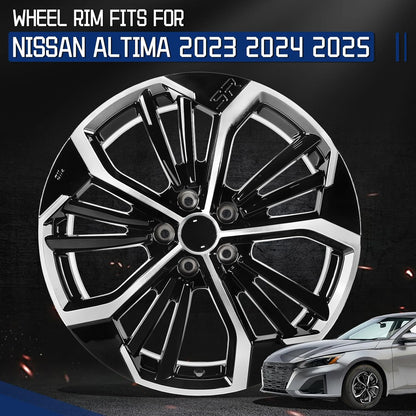 New Replacement Rim 19"x8" Machined Black Premium Aluminum Alloy Wheel Rims Fit for Nissan Altima 2023 2024 2025, Direct Fit and OE Stock Specs 19x8 inch Rim, ALY62854U45N