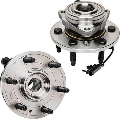 Detroit Axle - 4WD Front Wheel Bearing Hubs for 2007-2013 Chevy Silverado | 1500 Suburban Avalanche GMC Sierra Yukon XL 1500 Tahoe Cadillac Escalade ESV EXT Wheel Bearing and Hubs Assembly 2pc Set