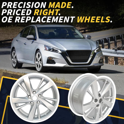 17x7.5" 17 Inch Silver Aluminum Alloy Wheel Rims Fit for Nissan Altima 2013 2014 2015 2016, ALY62593U20N, OE Stock Specs