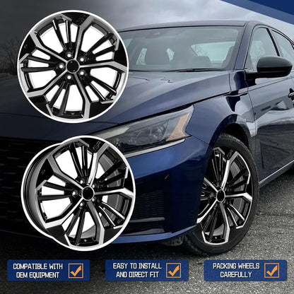 New Replacement Rim 19"x8" Machined Black Premium Aluminum Alloy Wheel Rims Fit for Nissan Altima 2023 2024 2025, Direct Fit and OE Stock Specs 19x8 inch Rim, ALY62854U45N