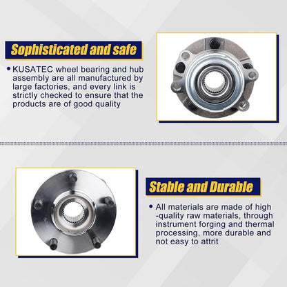 Front Wheel Hub and Bearing Assembly Fit for Nissan Altima 2007-2018, Maxima 2009-2019, Murano 2009-2018, Pathfinder 2013-2019, Infiniti JX35 2013, QX60 2014-2019, 5 Lug