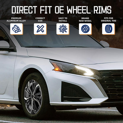 New Replacement Rim 19"x8" Machined Black Premium Aluminum Alloy Wheel Rims Fit for Nissan Altima 2023 2024 2025, Direct Fit and OE Stock Specs 19x8 inch Rim, ALY62854U45N