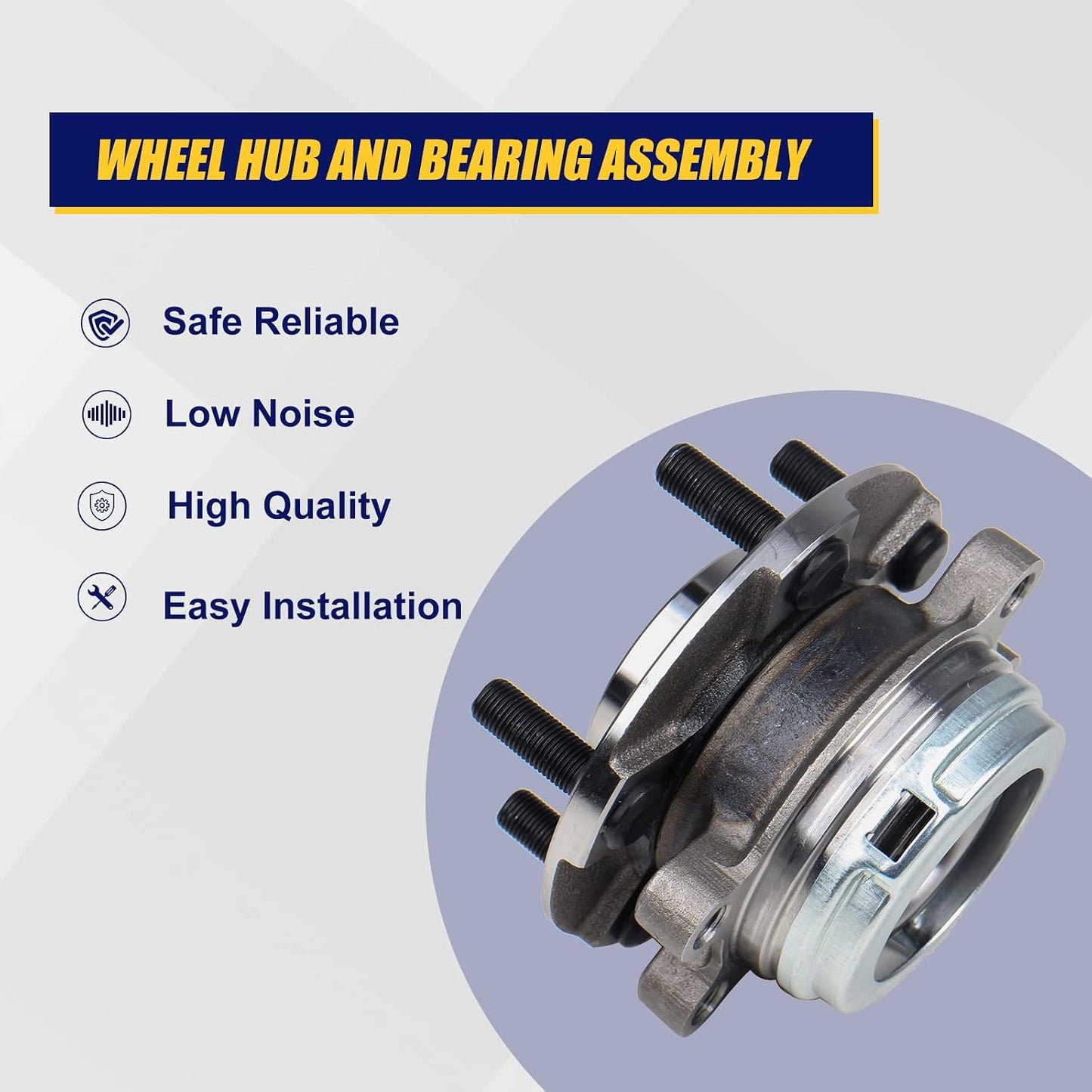 Front Wheel Hub and Bearing Assembly Fit for Nissan Altima 2007-2018, Maxima 2009-2019, Murano 2009-2018, Pathfinder 2013-2019, Infiniti JX35 2013, QX60 2014-2019, 5 Lug